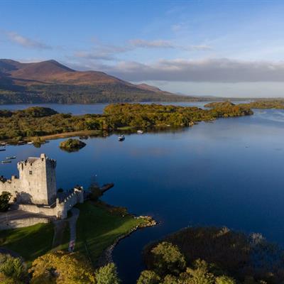 Ancient Castle in Killarney National Park during early morning, Ring of Kerry, Ireland